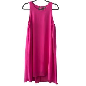 Vince Camuto bright pink hi low sleeveless sheath dress size small